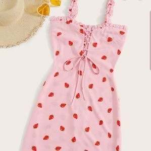 Frilly Pink Strawberries Dress